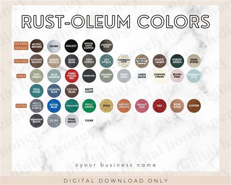 The Digital Color Guide For Rust Oleeum Colors