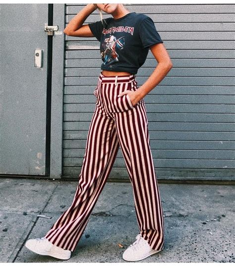 Ootd How To Style Striped Pants How To Style Band Tee Dammode