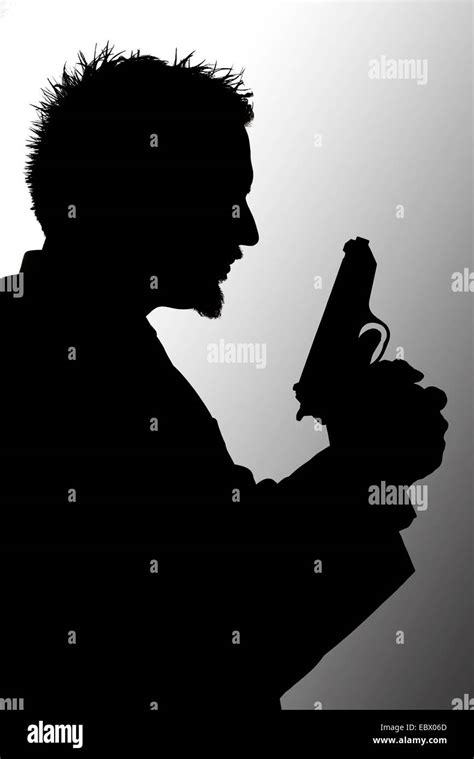 Man With Gun Silhouette Hi Res Stock Photography And Images Alamy