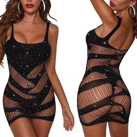 Lingerie Sexy Vestido Arrast O Brilho Strass Frete Gr Tis