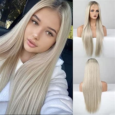 Amazon Haircube Blonde Lace Front Wigs Ombre Platinum Blonde