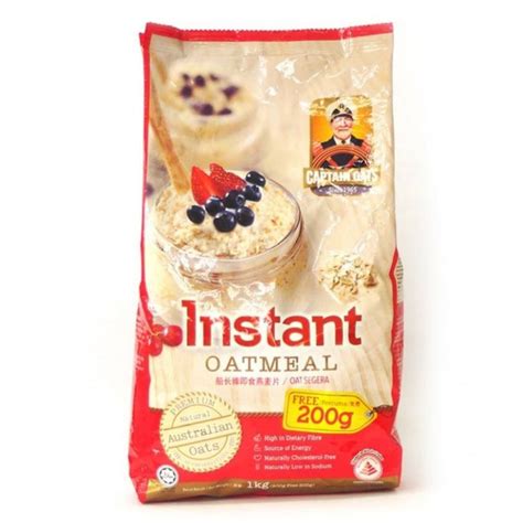 Jual Captain Oats Instant Oatmeal Kemasan 800gr Free 200gr Shopee