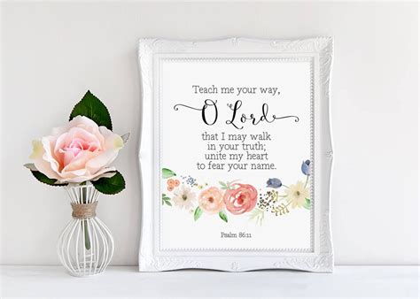 Bible Verse Printable Teach Me Your Way O Lord Psalm Etsy