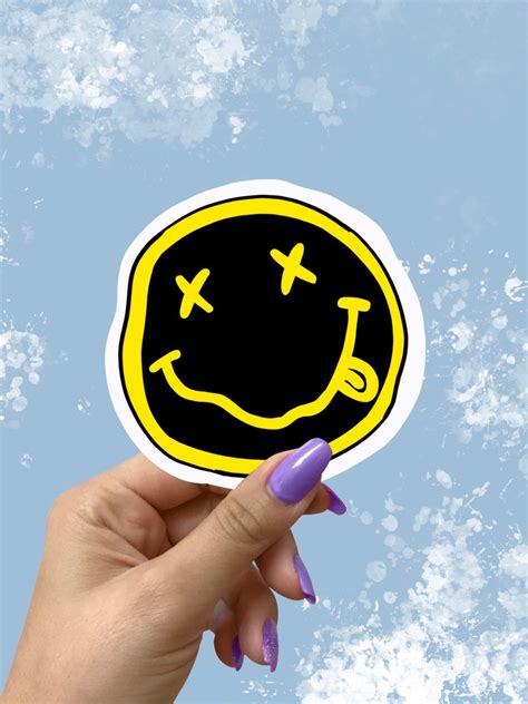 Nirvana Smiley Face Sticker Rock Band Kurt Cobain Sticker - Etsy