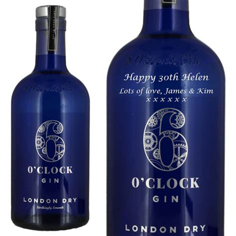 Personalised 6 Oclock London Dry Gin 70cl Prestige Drinks