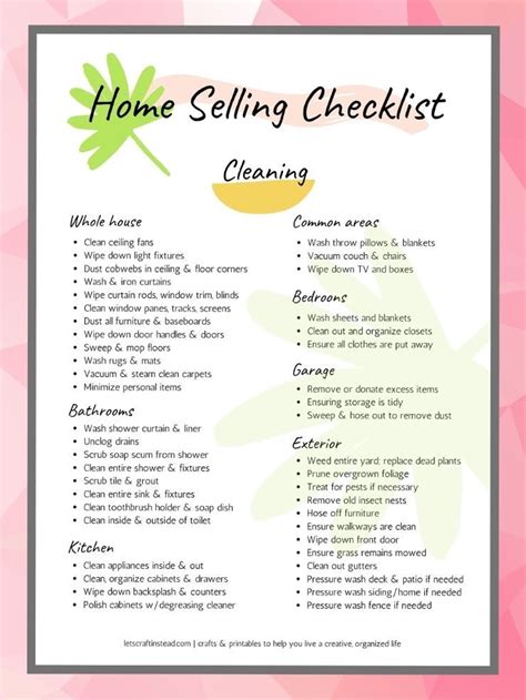 Looking For A Free Printable Home Selling Checklist My Two Page