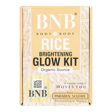 Bnb Organic Source Rice Brightening Glow Kit Face Washscrubmask