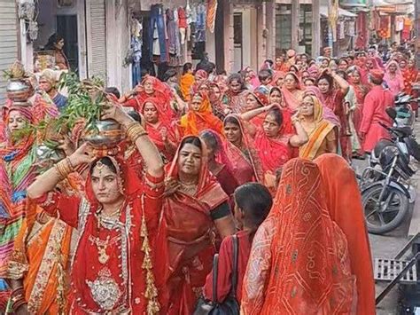 Kalash Yatra Of Mata Rani Bhatiyani Taken Out In Pali माता राणी भटियाणी मंदिर से निकली कलश