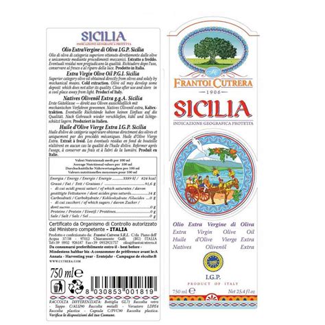 Extra Virgin Olive Oil Sicilia Pgi Ml Frantoi Cutrera