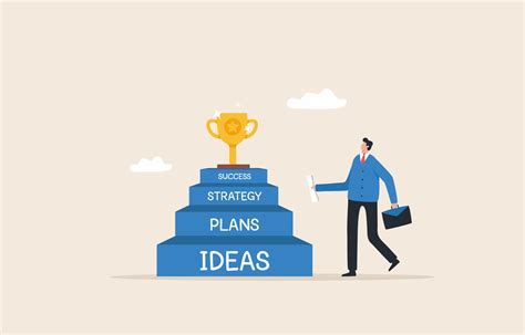 Business strategy planning. ladder to success. Steps to achieve big ...