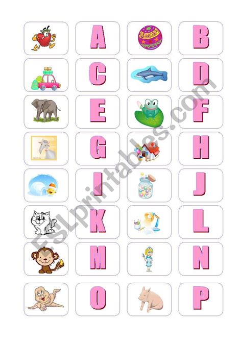 Alphabet Memory Game - ESL worksheet by lomasbello