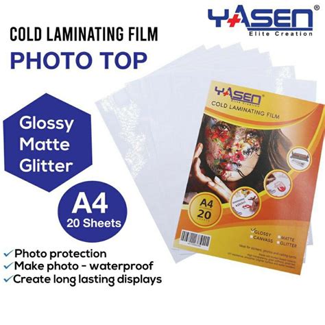 YASEN PHOTO TOP COLD LAMINATING FILM GLOSSY MATTE GLITTER Shopee