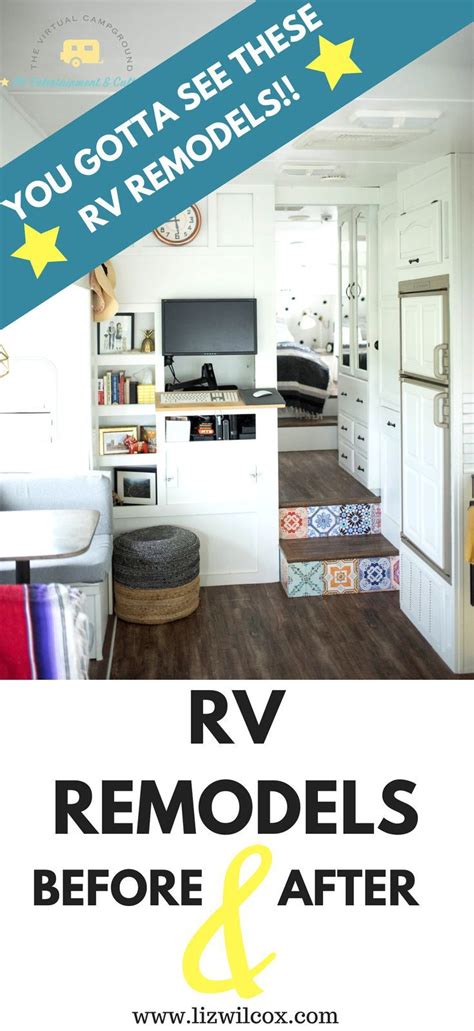 an advertisement with the words rv remodels before and after on it's side