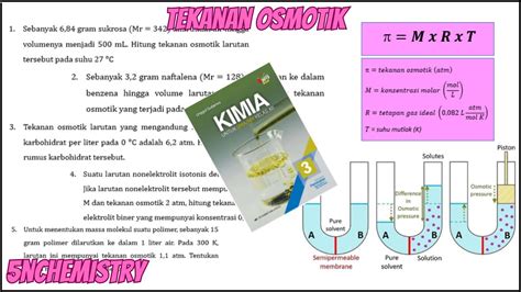 Full Pembahasan 5 Soal Tekanan Osmotik Larutan Non Elektrolit