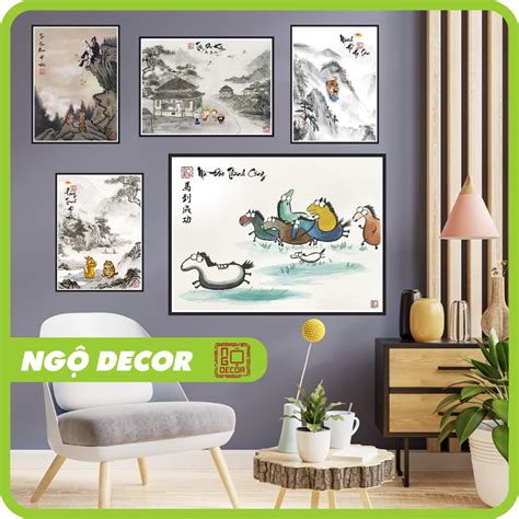 [TRÁNG GƯƠNG] Tranh Vô Tri hài sưu tầm NGỘ DECOR | Tranh MÃ ĐÁO THÀNH ...