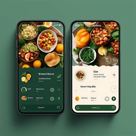 Premium AI Image Mobile App Layout Design Of Nutrition And Recipe App