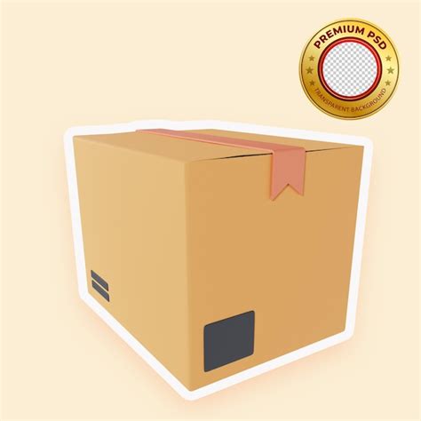 Premium PSD Cardboard Box Delivery 3d Illustration