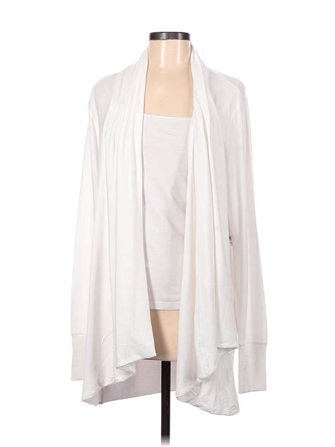 Athleta Color Block Solid White Cardigan Size M 58 Off ThredUP