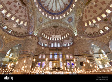 Inside Of The Blue Mosque Istanbul Turkey Stock Photo Alamy