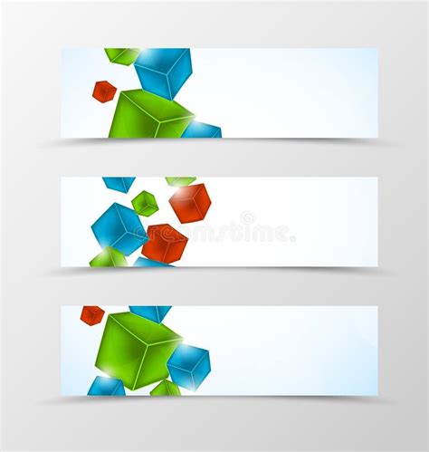 Set Of Header Banner Geometric Design Stock Vector Illustration Of