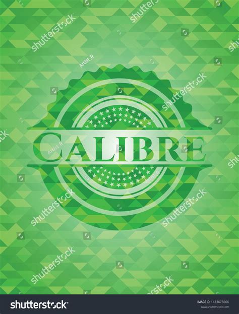 Calibre Realistic Green Emblem Mosaic Royalty Free Stock Vector