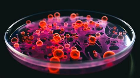 Premium AI Image A Petri Dish With Tiny Organoidlike Structures That