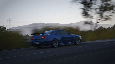 Forza Horizon 4 Forza Nissan Blue Cars Nissan Gt R Nissan Skyline R34