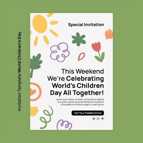 Free PSD | World children's day invitation template