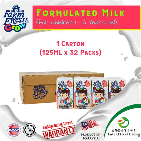 1 Carton Farm Fresh Grow Uht Formulated Milk For Children 1 6 Yo Susu