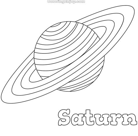 Free Saturn Coloring Page – Space - Coloring Enjoy | Coloring pages ...