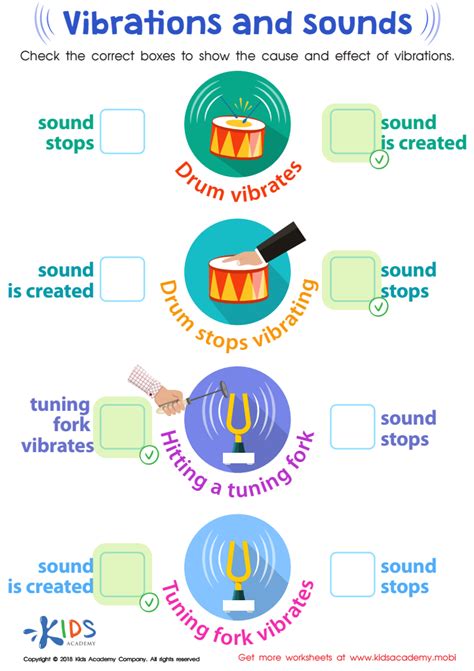 Vibrations And Sounds Worksheet For Kids Answers And Completion Rate