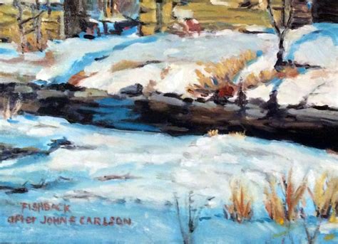 Winter Cabin Oil Painting By Daniel Fishback Artfinder