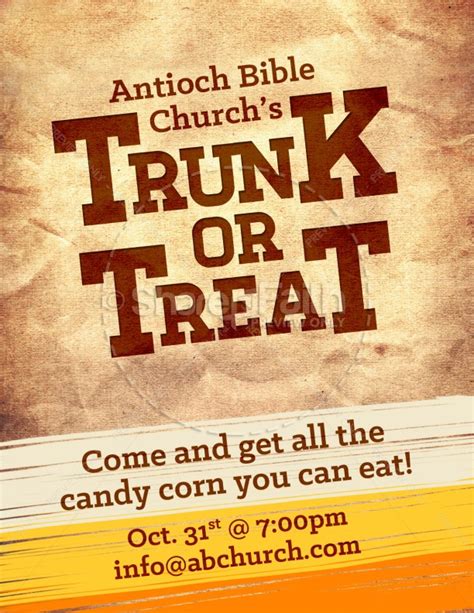 Church Fall Flyer for Trunk or Treat Template | Flyer Templates