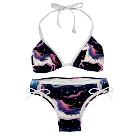 Starry Unicorn Detachable Sponge Adjustable Strap Bikini Set Two Pack