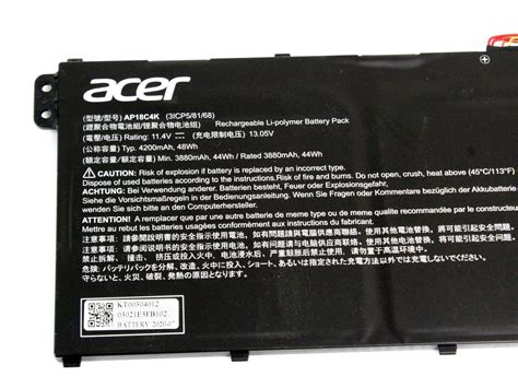 Malaysia Acer Spin 3 Sp314 54n Aspire A515 Series Battery 4200mah 48wh