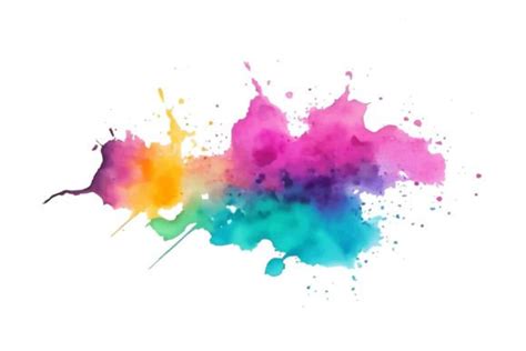 Colorful Rainbow Ink Splash Paint Brush Graphic By Pixeness Creative