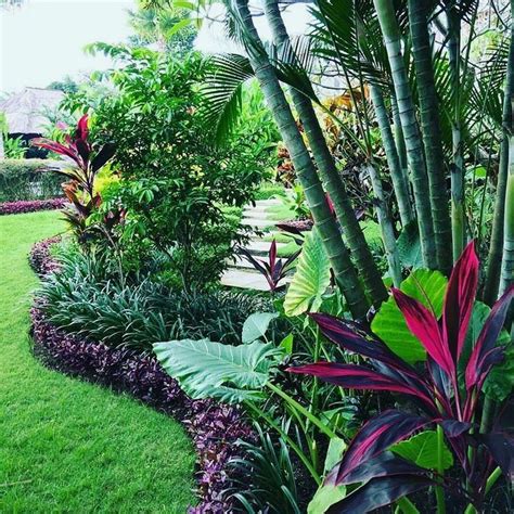 Small Front Yard Flower Bed Ideas Tropical Landscape Design Balinese