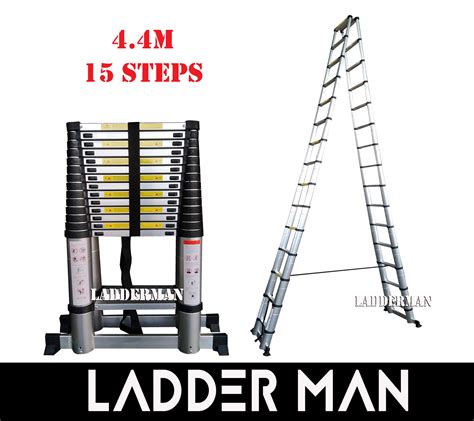 Ds Double Sided Telescopic Aluminium Ladder With Stabilize Bar M