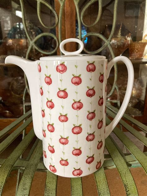 Suzie Cooper Designed Apple Gay Coffee Pot 8 Inches Tall Produced By