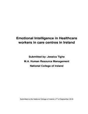 Fillable Online Emotional Intelligence In Healthcare Workers In Care