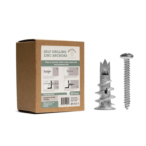 Mortice and Tenon Self-Drilling Metal Drywall Anchors | Screw in with