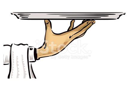 WAITER HOLDING SERVING TRAY CLIPART - 15px Image #4