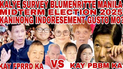 KALYE SURVEY BLUMENRÌTTE MIDTERM ELECTION 2025 KANINONG INDORSEMENT