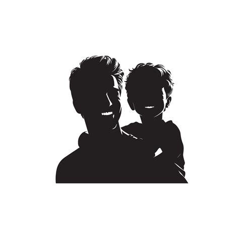 Father And Son Silhouette On White Background Father And Son Logo Illustration 45866147