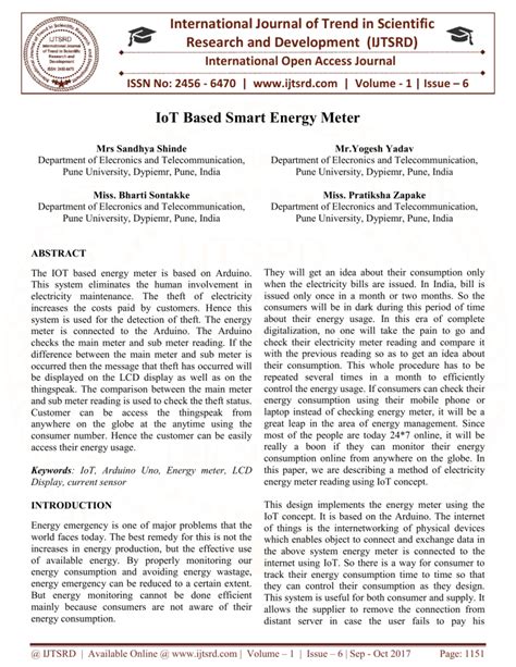 Iot Based Smart Energy Meter