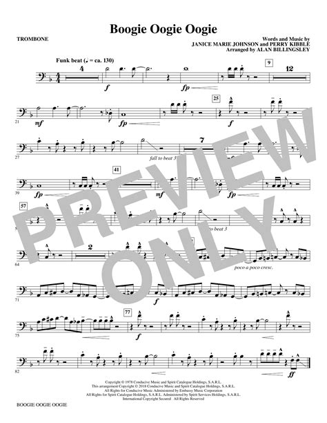 Boogie Oogie Oogie Arr Alan Billingsley Trombone By A Taste Of Honey Sheet Music For Choir