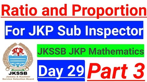 Ratio Proportion Part Jkp Sub Inspector Preparation Classes