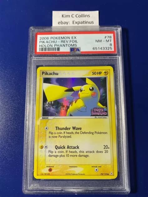 Pokemon Holon Phantoms Pikachu Reverse Holo Foil Psa Neuf Mt