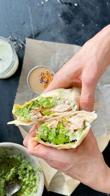 Tieghan Gerard On Instagram Pesto Chicken Tzatziki Salad Wraps Crispy Oven Roasted Chicken