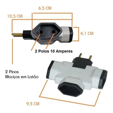 Pino Adaptador De Tomada Benjamin T Articulado Dobr Vel Sa Das A